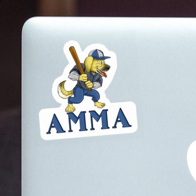 Sticker Amma Baseball-Hund Notebook Image