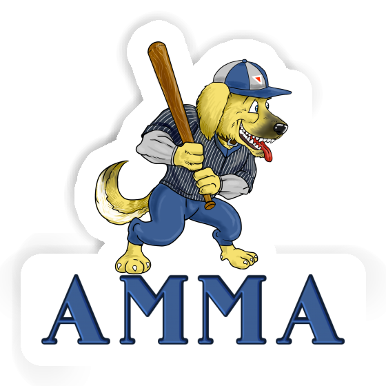 Sticker Amma Baseball-Hund Gift package Image