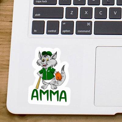 Amma Sticker Baseball Cat Laptop Image