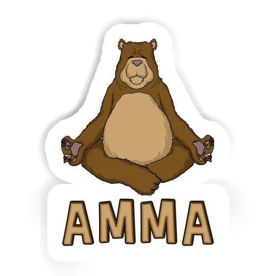 Sticker Amma Yoga Bear Laptop Image