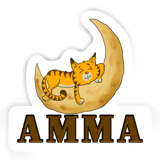 Sleeping Cat Sticker Amma Notebook Image