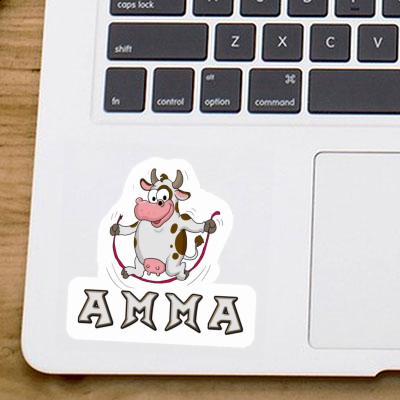 Sticker Skipping Ropes Cow Amma Notebook Image