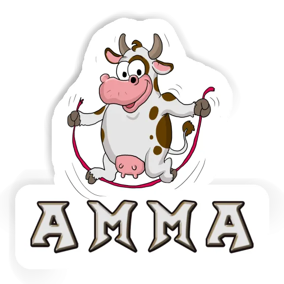 Sticker Skipping Ropes Cow Amma Laptop Image