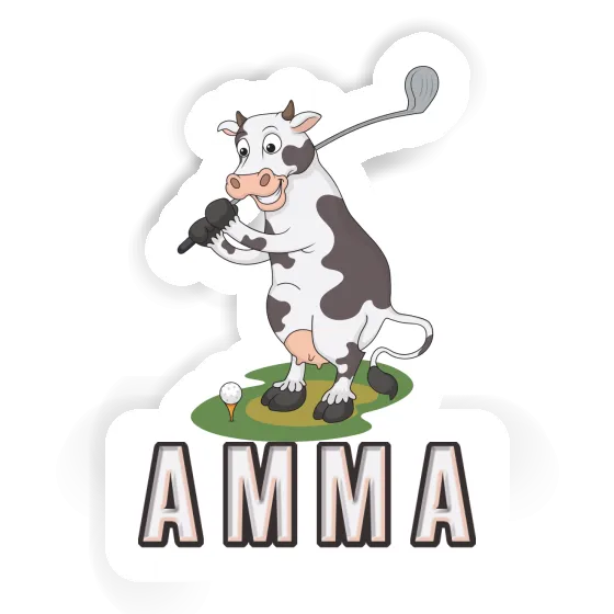 Amma Sticker Golf Cow Notebook Image