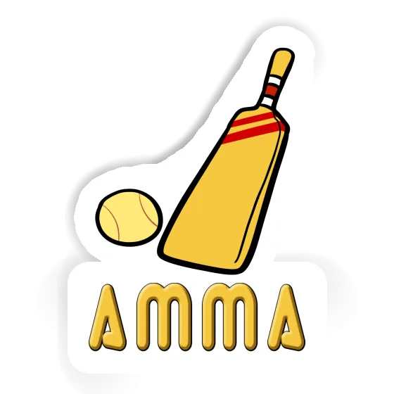 Sticker Cricket Bat Amma Laptop Image