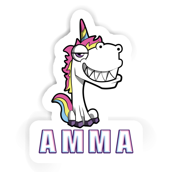 Sticker Amma Grinning Unicorn Notebook Image