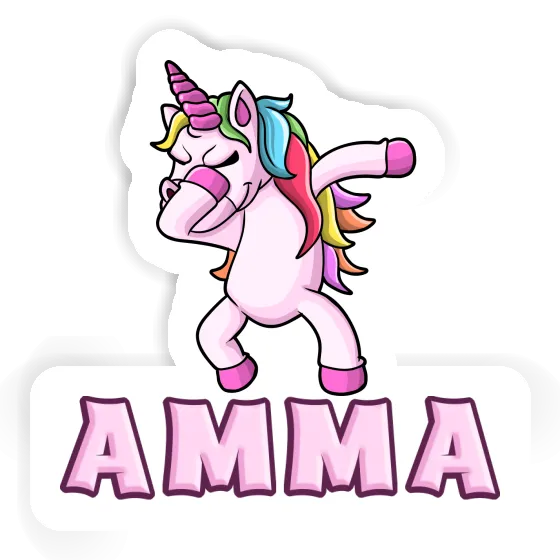 Amma Sticker Dabbing Unicorn Notebook Image