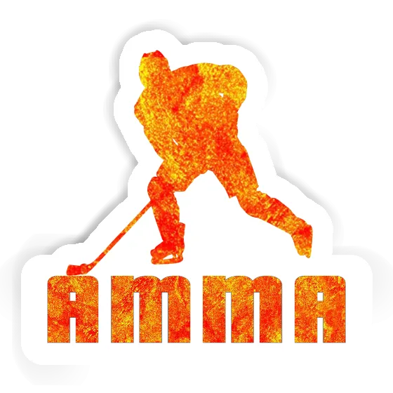 Sticker Amma Hockey Player Laptop Image