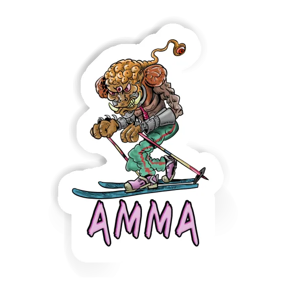 Sticker Telemark Skier Amma Gift package Image