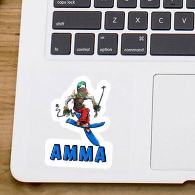 Skifahrer Aufkleber Amma Laptop Image