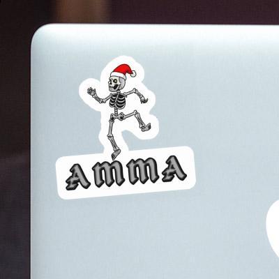 Amma Sticker Weihnachts-Skelett Notebook Image