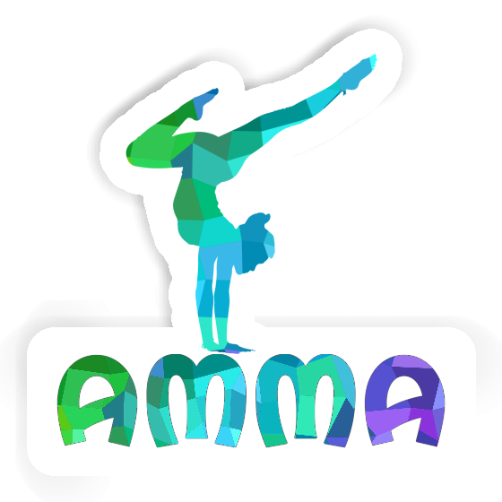 Sticker Yoga Woman Amma Laptop Image