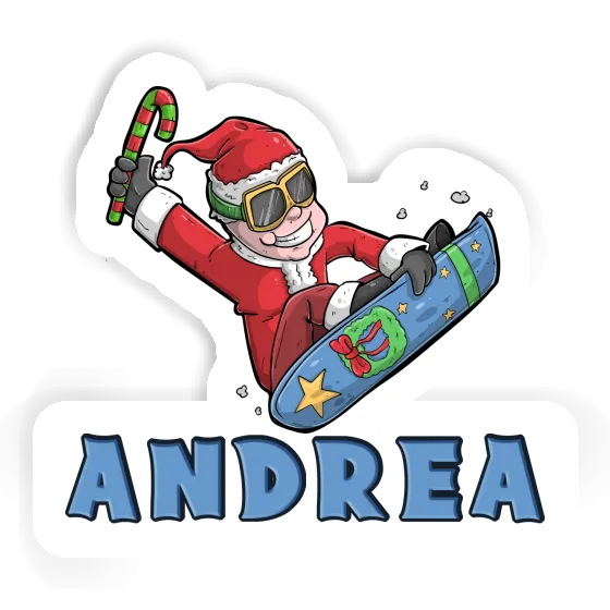Autocollant Snowboarder de Noël Andrea Autocollant Snowboarder de Noël Andrea Image
