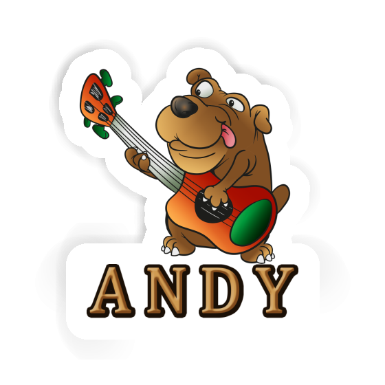 Andy Autocollant Chien guitariste Notebook Image