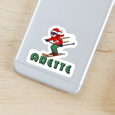 Autocollant Skieur de Noël Anette Image