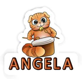 Drummer Cat Sticker Angela Image