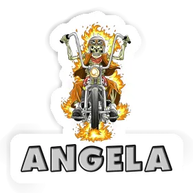 Angela Sticker Motorcycle Rider Image