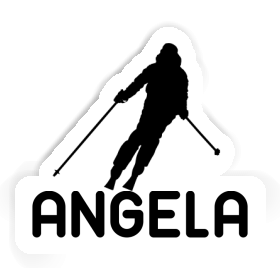 Skifahrerin Aufkleber Angela Image