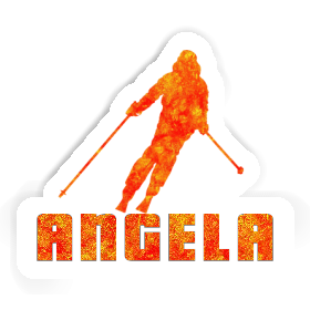Angela Aufkleber Skifahrerin Image