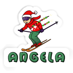 Skieur de Noël Autocollant Angela Image