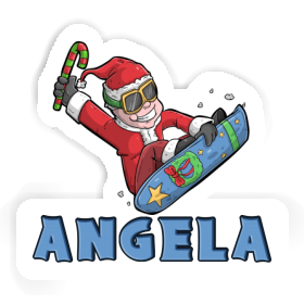 Weihnachts-Snowboarder Aufkleber Angela Image
