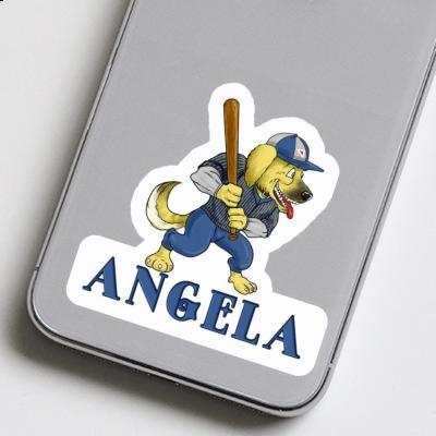 Baseball Dog Sticker Angela Laptop Image