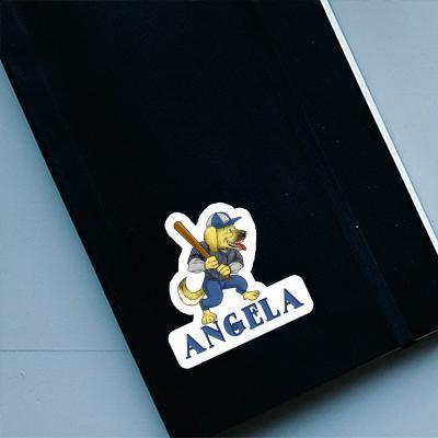 Angela Sticker Baseball-Hund Laptop Image