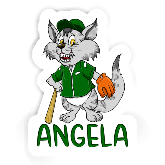 Angela Aufkleber Baseball-Katze Laptop Image