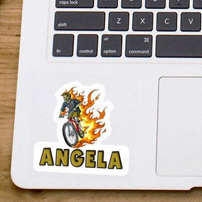 Mountainbiker Sticker Angela Laptop Image