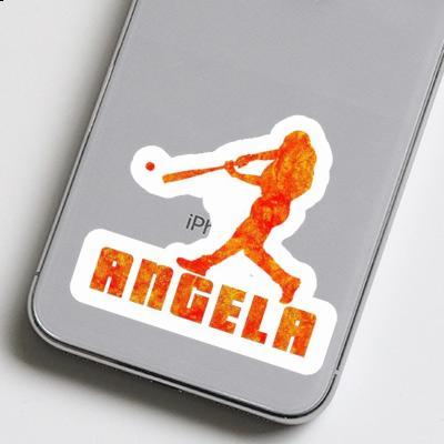 Baseballspieler Aufkleber Angela Laptop Image