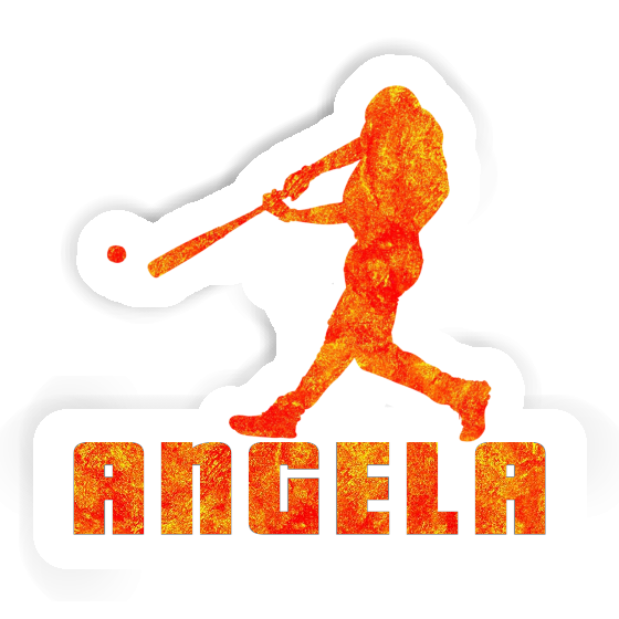 Baseballspieler Aufkleber Angela Laptop Image
