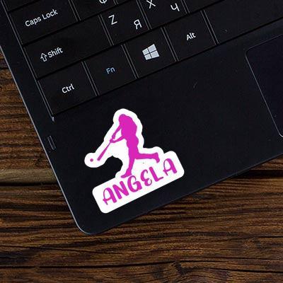 Baseball Player Sticker Angela Laptop Image