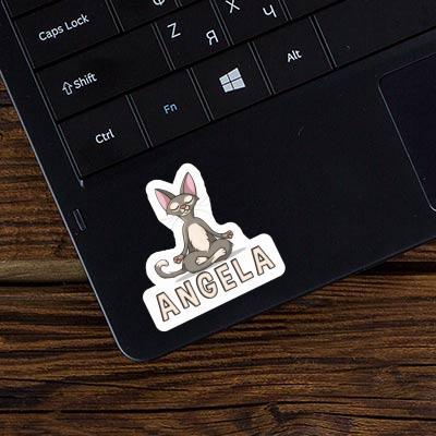 Aufkleber Angela Yoga-Katze Laptop Image