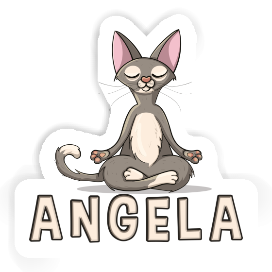 Aufkleber Angela Yoga-Katze Notebook Image