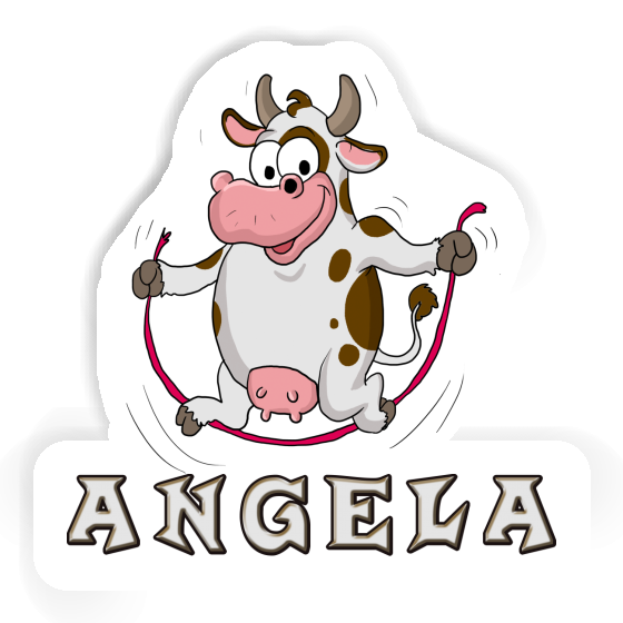 Fitness Cow Sticker Angela Notebook Image