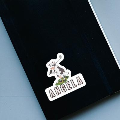 Angela Sticker Golf Cow Laptop Image