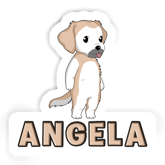 Autocollant Angela Golden Retriever Gift package Image
