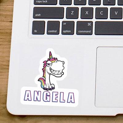 Angela Aufkleber Grinse-Einhorn Laptop Image