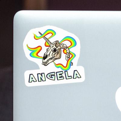 Angela Autocollant Crâne de licorne Laptop Image
