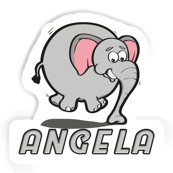 Jumping Elephant Sticker Angela Laptop Image