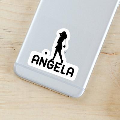 Angela Sticker Golfer Laptop Image