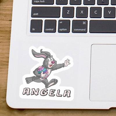 Rugby-Hase Sticker Angela Laptop Image