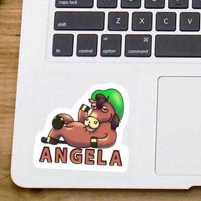 Angela Sticker Lying horse Laptop Image