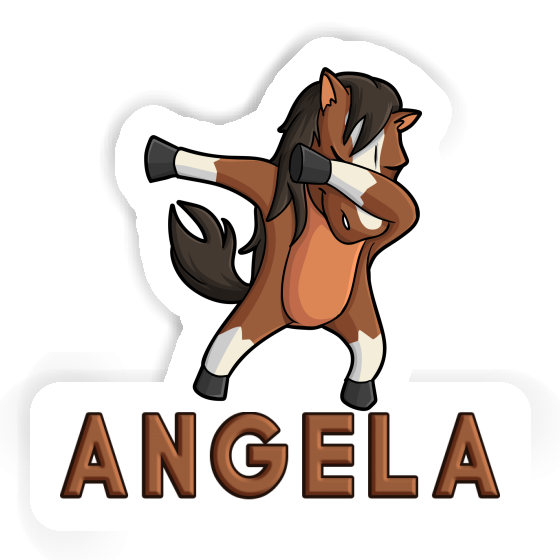 Dabbing Horse Sticker Angela Laptop Image