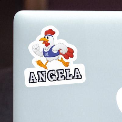 Huhn Aufkleber Angela Laptop Image