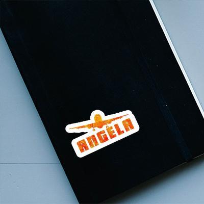 Sticker Flugzeug Angela Notebook Image