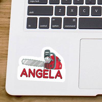 Aufkleber Kettensäge Angela Laptop Image