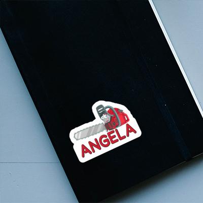 Aufkleber Kettensäge Angela Laptop Image