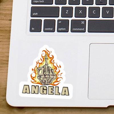 Sticker Angela Mittelfinger Laptop Image