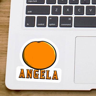 Orange Sticker Angela Laptop Image